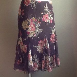 Ralph Lauren lined printed skirt - sz LP